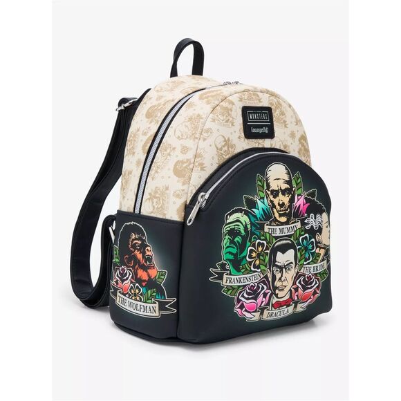 Loungefly Universal Monsters Character Tattoo Floral Mini Backpack main image 6